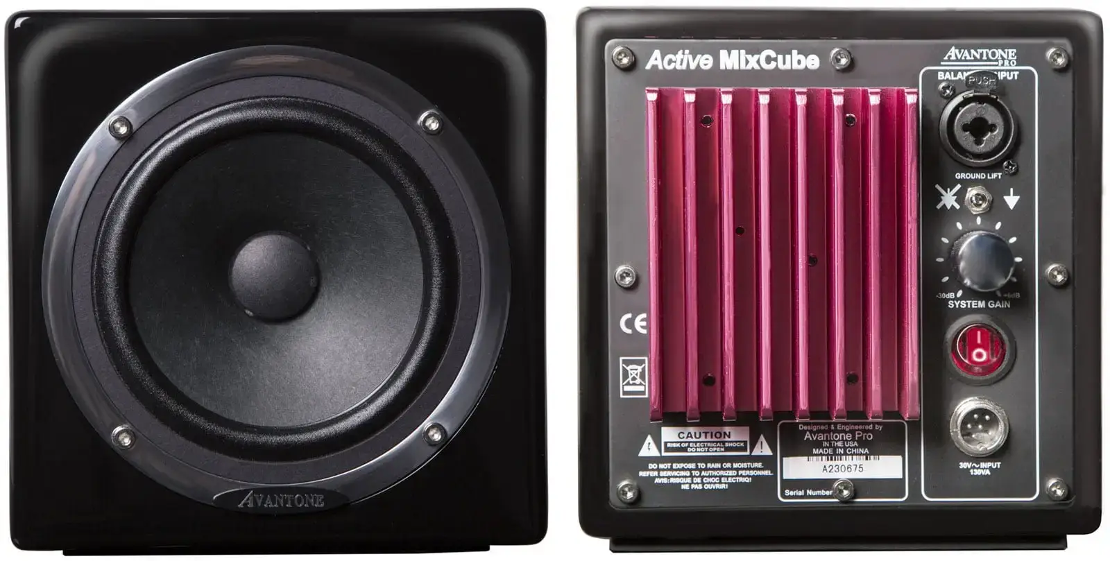 Avantone Mixcubes Active Black set 2 avantone mix cubes back studio monitor