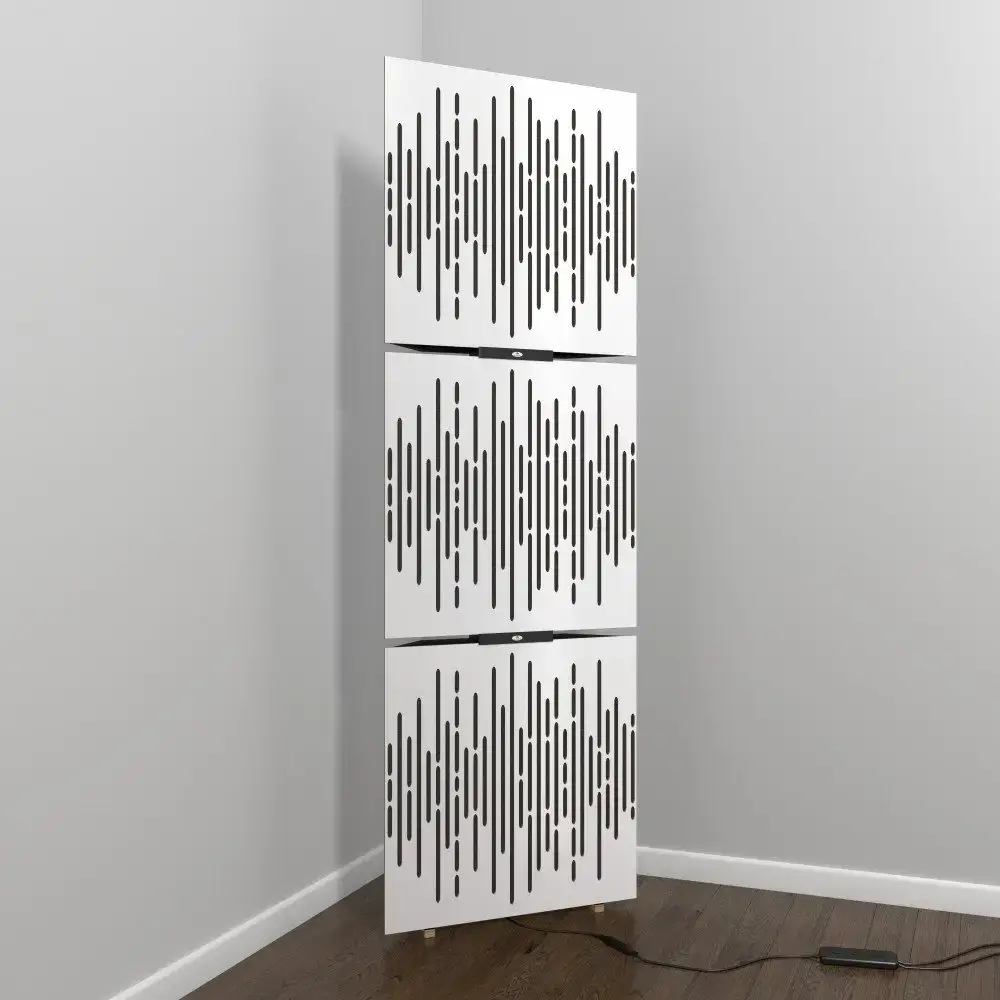 Acoustic mobile wall RGB Floor Stand with Bass Traps beat white mdf