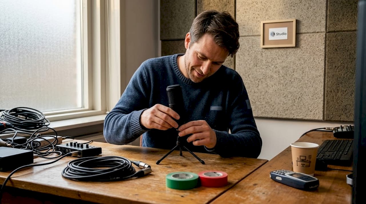 Workflow microphone placement: optimal sound recording