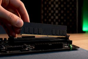 RAM module installed in a studio computer
