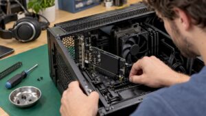 PCIe audio interface built into a studio PC